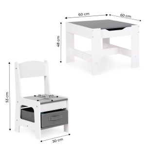 Dečiji set sto i 2 stolice sa tablom za pisanje White ECOTOYS - Img 9