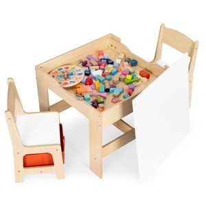 Dečiji set sto i 2 stolice sa tablom za pisanje Wood ECOTOYS - Img 5