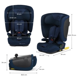KINDERKRAFT AUTOSEDISTE FIX2GO I-SIZE 76-150CM NAVY - Img 3