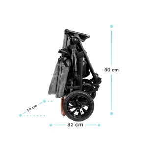 KINDERKRAFT KOLICA ZA BEBE 3U1 PRIME MINK PRO BLACK - Img 12