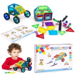 Set magnetnih kocki za decu – kuća i auto, 48 delova - Img 3