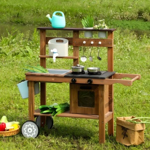 Spoljna drvena kuhinja sa dodacima za igru u pesku i blatu 04 - ECOTOYS - Img 7