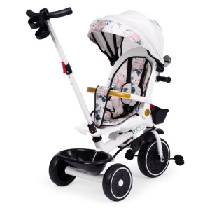 Tricikl za decu sa rotirajućim sedištem, gurajućim rukohvatom i tendom white, ECOTOYS - Img 2