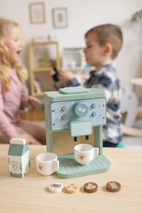 Drveni aparat za kafu za decu – barista set, 8 delova – ECOTOYS - Img 3