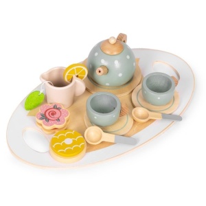 Drveni set za čaj – čajnik, šoljice, 14 delova – ECOTOYS - Img 10