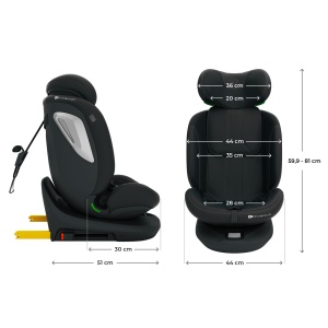 KINDERKRAFT AUTOSEDISTE I-GROW 2 PLUS I-SIZE 40-150 CM BLACK - Img 11