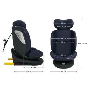 KINDERKRAFT AUTOSEDISTE I-GROW 2 PLUS I-SIZE 40-150 CM NAVY - Img 12