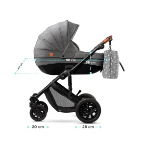KINDERKRAFT KOLICA ZA BEBE 3U1 PRIME MINK PRO BLACK - Img 9