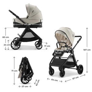 KINDERKRAFT KOLICA ZA BEBE SET 3U1 VESTO 2 BEIGE - Img 10