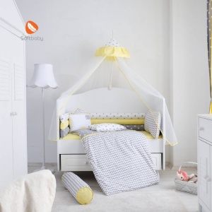POSTELJINA ZA KREVETAC MY HOME 3 NIVOA 120X60 GREY-YELLOW - Img 5
