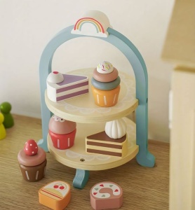 Set za čaj i kafu sa kolačićima i tacnom sa posluživanje ECOTOYS - Img 6