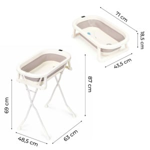 Sklopiva kadica za bebe sa postoljem, odvodom i LCD termometrom – ECOTOYS - Img 11