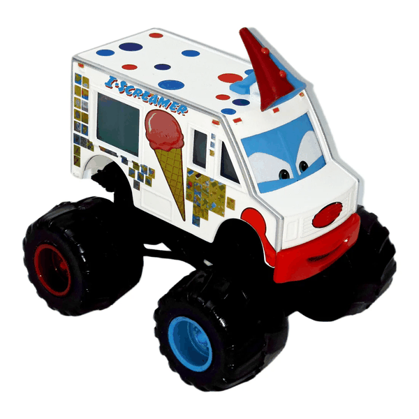 Monster truck alb cu buline colorate