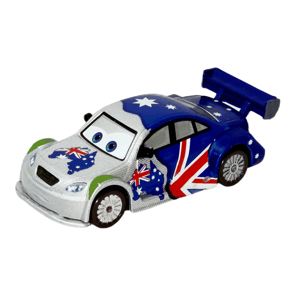 Mașină alb-albastră cu steag australian