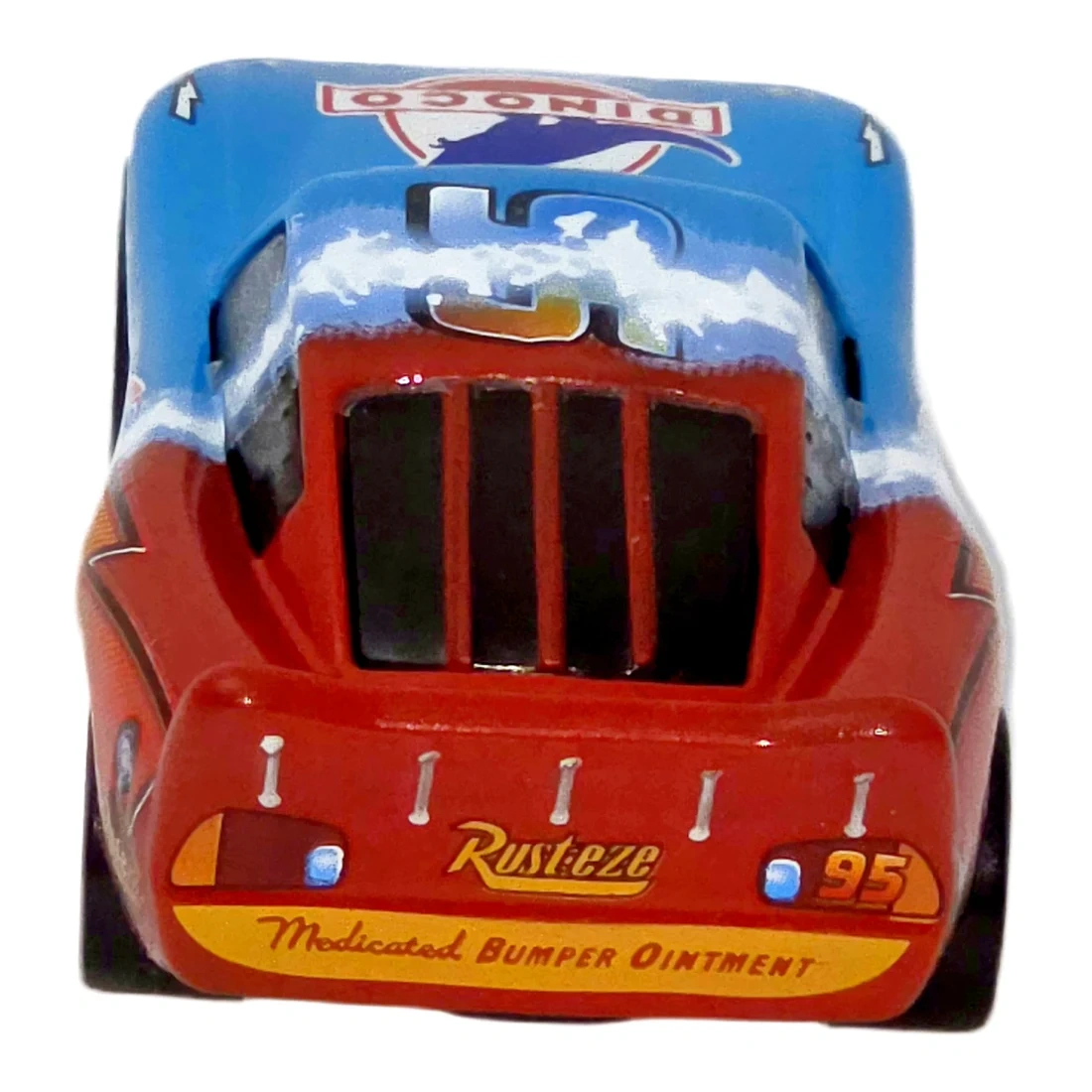 Lightning McQueen — Dinoco albastru-roșu cu eleron