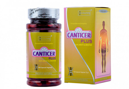 Canticer PLUS 120cps. + GRATUIT la prima comanda cartea ”Ce mănânci ca să combați cancerul”