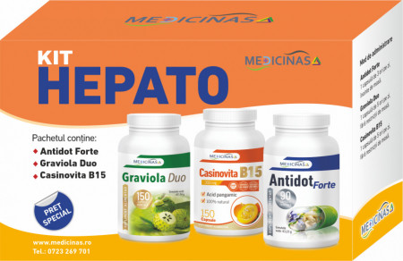 Kit Hepato - Pentru sustinerea functiilor hepatice si protectia ficatului + GRATUIT la prima comandă cartea Ce mănânci ca să vindeci ficatul.