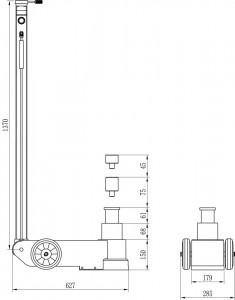CH40-2S Cric pneumo-hidraulic, profesional, 40/20 t - Img 3