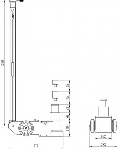 CH30-2S Cric pneumo-hidraulic, profesional, 30/15 t - Img 2