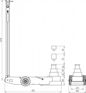 CH60-3S Cric pneumo-hidraulic, pentru camioane si autospeciale foarte grele, profesional, 60/40/20 t - Img 4