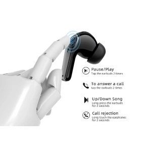 Casti wireless Bluetooth, Singlait ANC SG03P, in ear, control touch, fara fir, carcasa magnetica, afisare LED, universale, autonomie 30 h, pink - Img 6