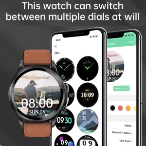 Ceas smartwatch, Singlait® Sinwatch11, inteligent, fitness, sport, rezistent la apa, functie smart numarat pasi, unisex, notificari, ecran 1.39", Bluetooth, microfon HD, monitorizare somn, 2 bratari incluse, negru, maro - Img 7