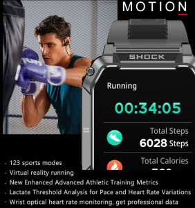 Ceas Smartwatch Bărbați Singlait ST3V Jungle, 1.95" IPS HD, Multi-Sport, Apel Bluetooth 5.0, Ritm Cardiac, Oxigen, IP67, Difuzor, Notificări - Img 5