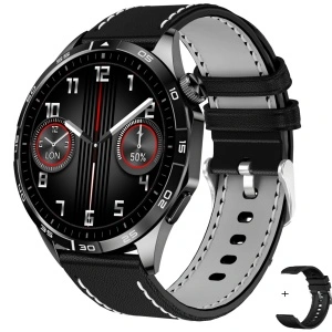Ceas smartwatch pentru barbati, Singlait ST4N, Nfc, rezistent la apa IP68, Notificari, Apeluri, Sms, Social Media, monitorizare activitati fizice, somn, ritm cardiac, pedometru, rezistent la apa, 2 curele, negru