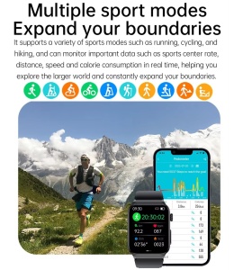 Ceas smartwatch, Singlait® Sinwatch12, inteligent, fitness, sport, rezistent la apa, functie smart numarat pasi, unisex, notificari, ecran 1.92", apelare Bluetooth, microfon HD, monitorizare somn, 2 bratari incluse, negru, maro - Img 7