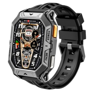 Ceas Smartwatch barbati Singlait ST3P, display Amoled 2.13inch, full-touch, apel Bluetooth, notificari, baterie 1000mAh, rezistent la apa, asistent vocal, moduri sportive, informatii meteo, negru