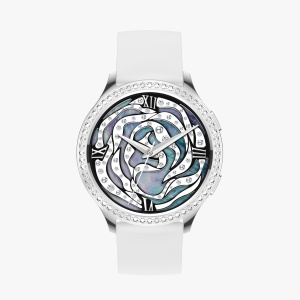 Ceas smartwatch dama, Singlait SG53, ecran rotund AMOLED 1.32", inteligent, fitness, sport, rezistent apa 3ATM, smart, notificari, wireless, apel Bluetooth 5.3, microfon HD, pentru femei, carcasa metalica, 2 bratari incluse, metal si silicon, argintiu - Img 2