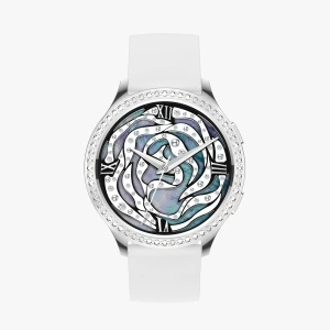 Ceas smartwatch dama, Singlait SG53, ecran rotund AMOLED 1.32", inteligent, fitness, sport, rezistent apa 3ATM, smart, notificari, wireless, apel Bluetooth 5.3, microfon HD, pentru femei, carcasa metalica, 2 bratari incluse, metal si silicon, argintiu - Img 2