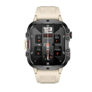 Ceas smartwatch, Singlait QS11A, inteligent, fitness, sport, rezistent la apa, functie de numarat pasi, distanta, notificari, ecran 1.96", Sms-uri, apelare Bluetooth, vremea, microfon HD, monitorizare somn, ritm cardiac, pedometru, sedentarism, alb
