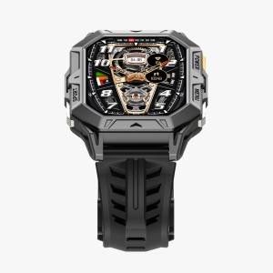 Ceas Smartwatch barbati Singlait ST3P, display Amoled 2.13inch, full-touch, apel Bluetooth, notificari, baterie 1000mAh, rezistent la apa, asistent vocal, moduri sportive, informatii meteo, negru - Img 2