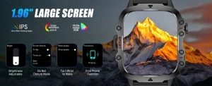 Ceas smartwatch, Singlait QS11N, inteligent, fitness, sport, rezistent la apa, functie de numarat pasi, distanta, notificari, ecran 1.96", Sms-uri, apelare Bluetooth, vremea, microfon HD, monitorizare somn, ritm cardiac, pedometru, sedentarism, negru - Img 8