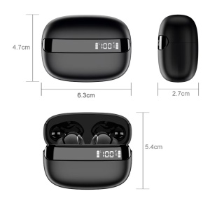 Casti wireless Bluetooth, Singlait ANC SG03, in ear, control touch, fara fir, carcasa magnetica, afisare LED, universale, autonomie 30 h, negru - Img 6