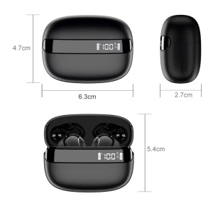 Casti wireless Bluetooth, Singlait ANC SG03, in ear, control touch, fara fir, carcasa magnetica, afisare LED, universale, autonomie 30 h, negru - Img 6