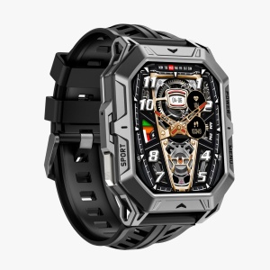 Ceas Smartwatch barbati Singlait ST3P, display Amoled 2.13inch, full-touch, apel Bluetooth, notificari, baterie 1000mAh, rezistent la apa, asistent vocal, moduri sportive, informatii meteo, negru - Img 3