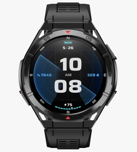 Ceas smartwatch Negru, Singlait sin2A, 1.43 inch, Amoled, GPS, multi sport, apel bluetooth 5.0, agenda, ritm cardiac inteligent, oxigen, rezistent la apa IP67, difuzor, notificari, 2 curele, silicon si metal - Img 2
