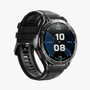 Ceas smartwatch Negru, Singlait sin2A, 1.43 inch, Amoled, GPS, multi sport, apel bluetooth 5.0, agenda, ritm cardiac inteligent, oxigen, rezistent la apa IP67, difuzor, notificari, 2 curele, silicon si metal - Img 3