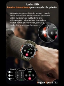 Ceas smartwatch, Singlait Sport ST22V, Fitness & Spa, Pedometru, Apel voce, Memento sedentarism, Tensiune arteriala, Oxigenul din sange, Sleeptracker, Monitorizare activitate sportiva, Monitorizare ritm cardiac, verde - Img 6