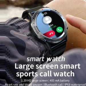Ceas smartwatch barbati Negru, Singlait SX9, 1.39 inch IPS HD, multi sport, apel bluetooth 5.0, agenda, ritm cardiac inteligent, oxigen, rezistent la apa IP67, difuzor, notificari, sms - Img 3