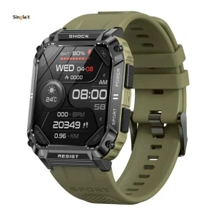 Ceas Smartwatch Bărbați Singlait ST3V Jungle, 1.95" IPS HD, Multi-Sport, Apel Bluetooth 5.0, Ritm Cardiac, Oxigen, IP67, Difuzor, Notificări