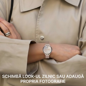 Ceas smartwatch dama, Singlait®, model SG89, fitness, sport, rezistent apa, functie smart numarat pasi, notificari, display 1.43" Amoled, wireless, apelare Bluetooth 5.3, microfon HD, monitorizare somn, 2 bratari incluse, argintiu - Img 3