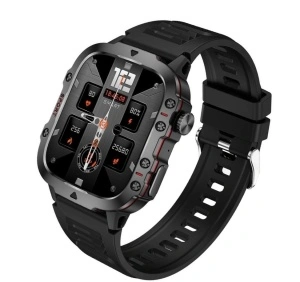 Ceas smartwatch, Singlait QS11N, inteligent, fitness, sport, rezistent la apa, functie de numarat pasi, distanta, notificari, ecran 1.96", Sms-uri, apelare Bluetooth, vremea, microfon HD, monitorizare somn, ritm cardiac, pedometru, sedentarism, negru - Img 2