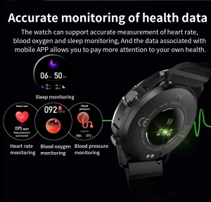 Ceas smartwatch barbati Negru, Singlait SX9, 1.39 inch IPS HD, multi sport, apel bluetooth 5.0, agenda, ritm cardiac inteligent, oxigen, rezistent la apa IP67, difuzor, notificari, sms - Img 5