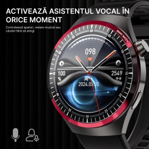 Ceas Smartwatch Barbati Singlait C22 – Ecran HD 1.53″, Apel Bluetooth cu Difuzor & Microfon, NFC, Monitorizare Ritm Cardiac, SpO₂, Somn & Stres, 100 Moduri Sport, IP68, Autonomie Extinsă, Negru - Img 6