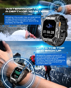 Ceas Smartwatch barbati Singlait ST3P, display Amoled 2.13inch, full-touch, apel Bluetooth, notificari, baterie 1000mAh, rezistent la apa, asistent vocal, moduri sportive, informatii meteo, negru - Img 7
