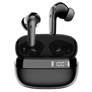 Casti wireless Bluetooth, Singlait ANC SG03, in ear, control touch, fara fir, carcasa magnetica, afisare LED, universale, autonomie 30 h, negru