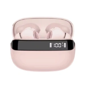 Casti wireless Bluetooth, Singlait ANC SG03P, in ear, control touch, fara fir, carcasa magnetica, afisare LED, universale, autonomie 30 h, pink - Img 5